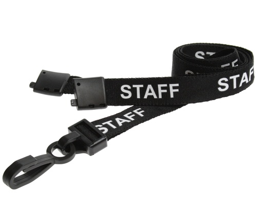 15mm Recycled Staff Lanyards with Plastic J Clip (Pack of 100)