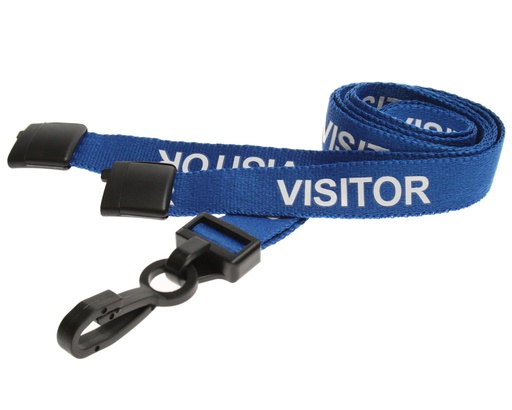 15mm Recycled Visitor Lanyards with Breakaway and Plastic J Clip (Pack of 100)