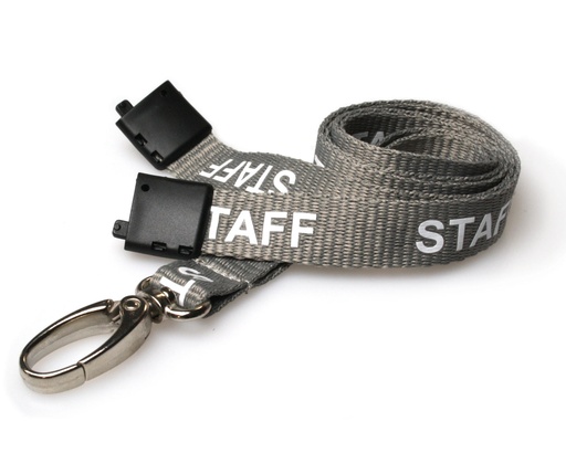 15mm Recycled Staff Lanyards with Metal Lobster Clip (Pack of 100)