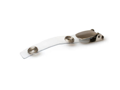 Lever Clip with Metal Popper & 70mm Clear Strap (Pack of 100)