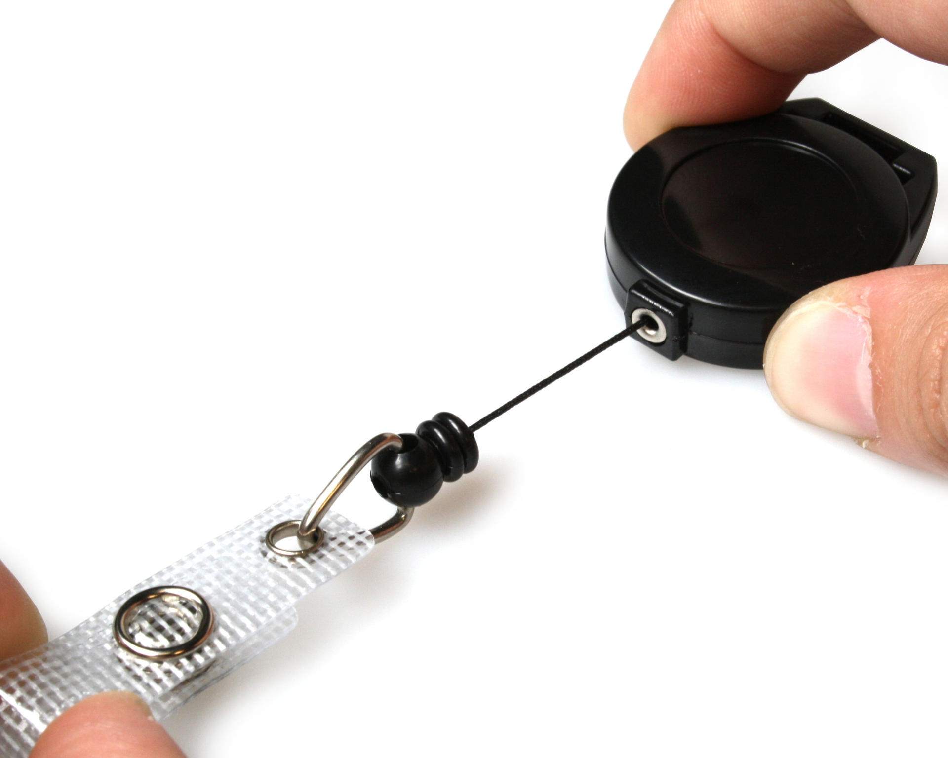 Black Attaching ID Badge Reels with Strap Clip (Pack of 50) - Image 4