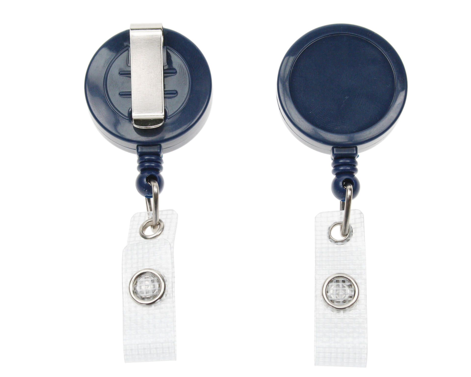 Dark Blue ID Badge Reels with Strap Clip (Pack of 50) - Image 3