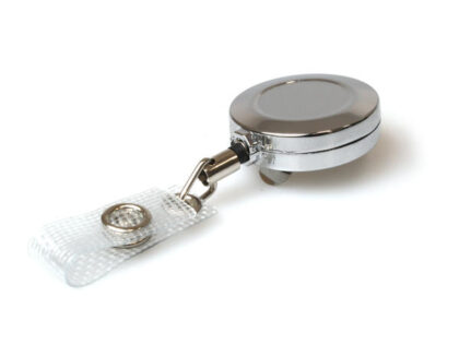 32MM Chrome Medium Duty Mini Card Reel with Strap Clip (Pack of 50)