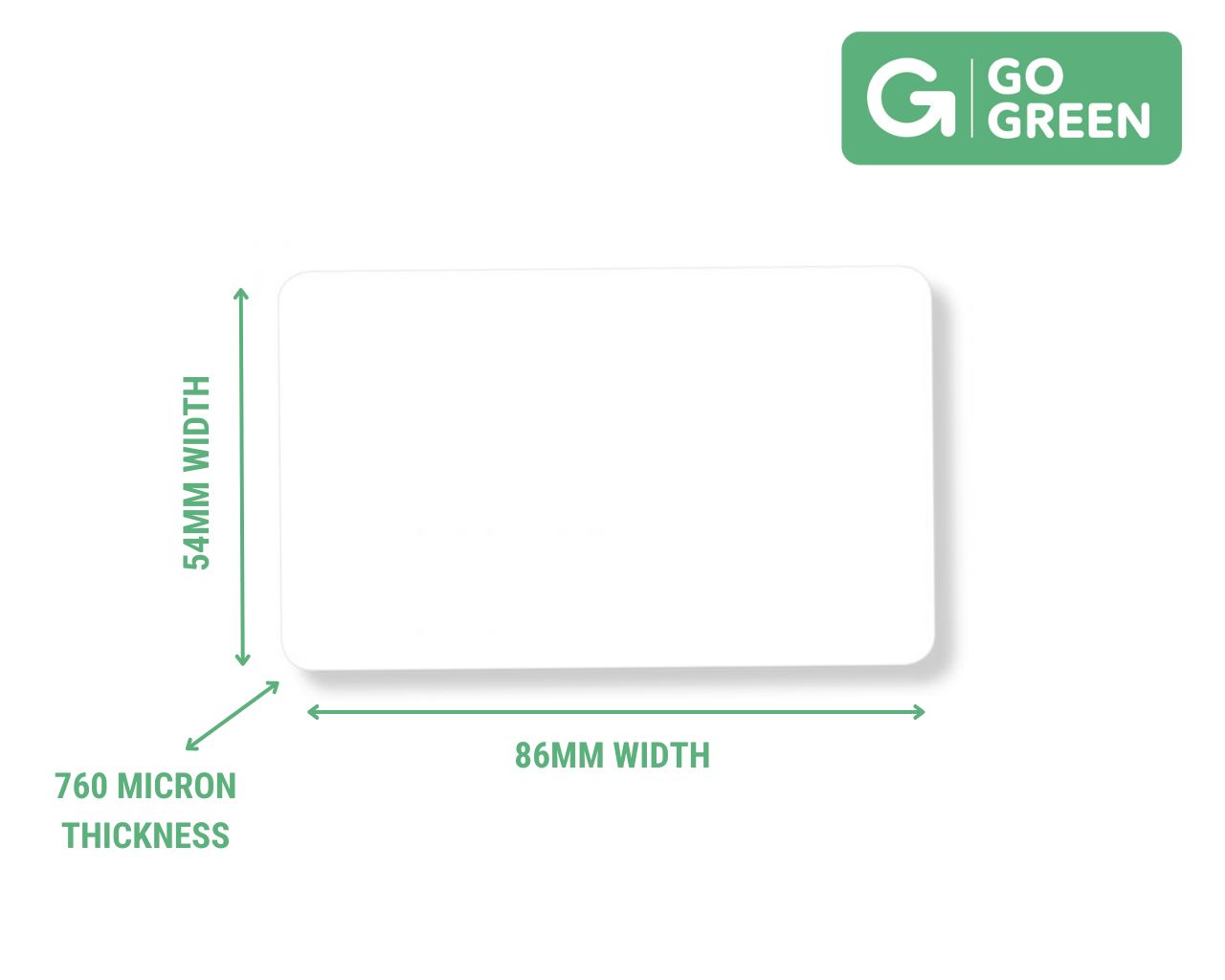 Pack of 100 Go Green 1K Blank White Cards (85% Recycled Plastic) - Image 2