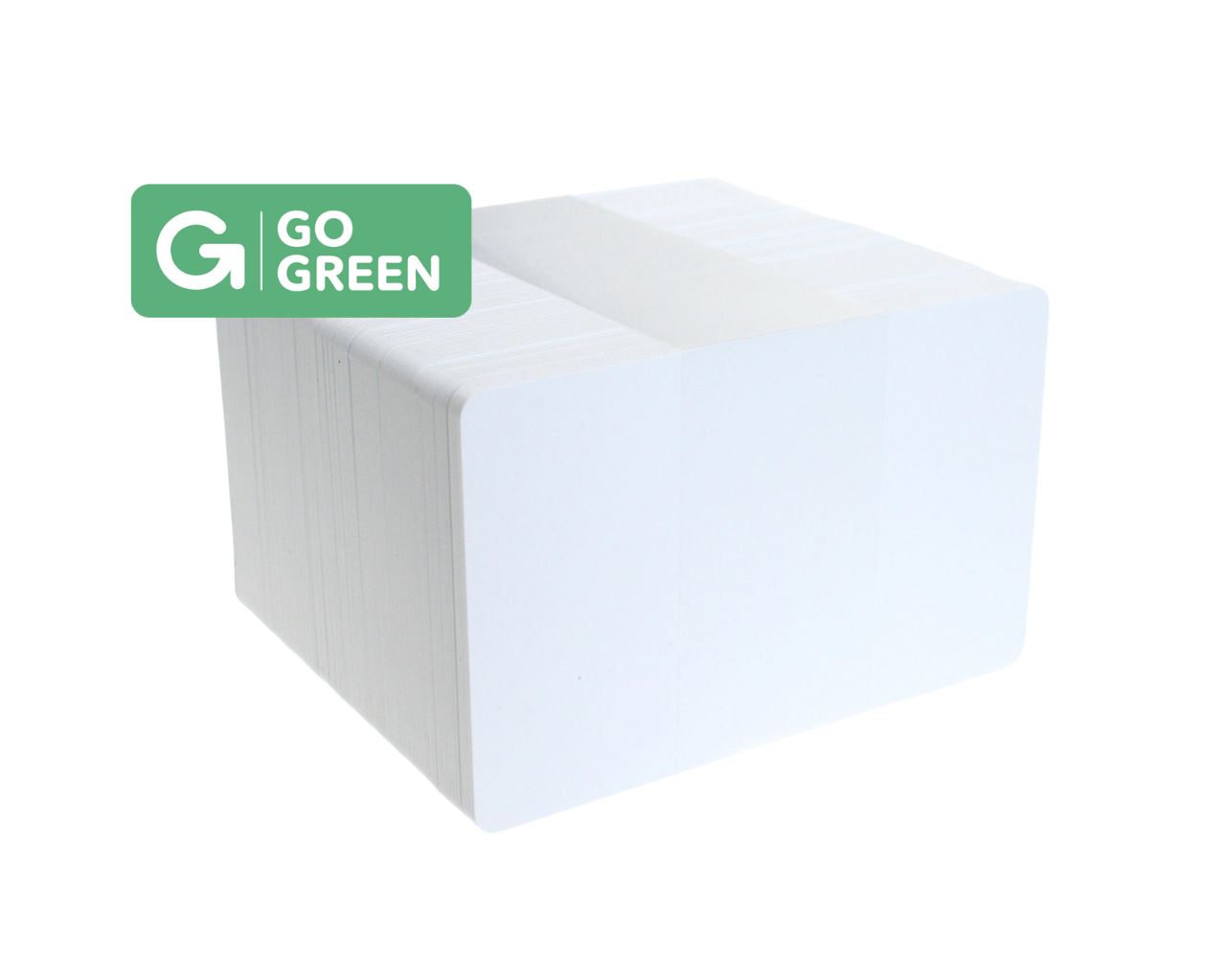 Pack of 100 Go Green 1K Blank White Cards (85% Recycled Plastic)