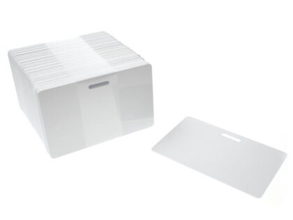 Blank White Slot Punched Plastic Cards (Pack of 100)