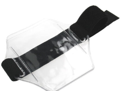 Black Vinyl Adjustable Portrait Armband Holder - Pack of 1