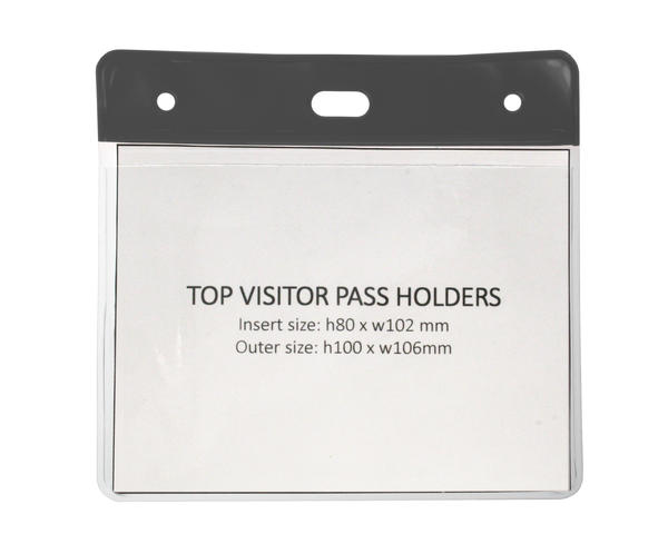 Vinyl Black Top Visitor Card Holder 102 x 83 mm Landscape - Pack of 100 - Image 2