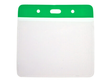 Vinyl Green Top Visitor Card Holder 102 x 83 mm Landscape - Pack of 100