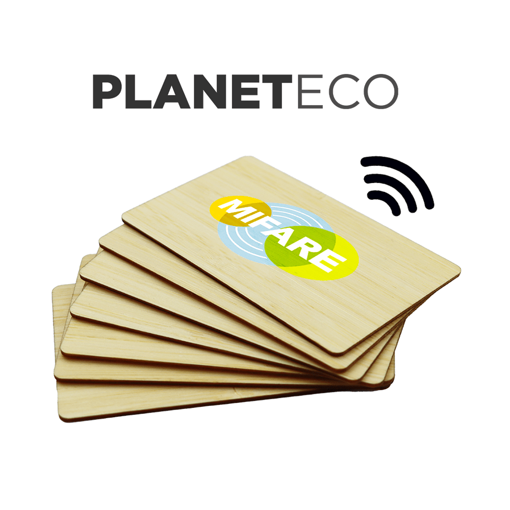 PlanetEco Bamboo Wood Mifare 1k Cards – PLANETECO-BC-1K – Pack of 100