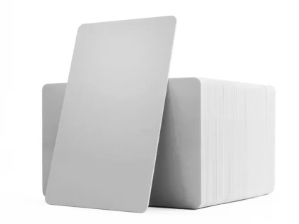 Grey coloured cards with solid core coloured edges – PVC1-GYS – Pack of 100