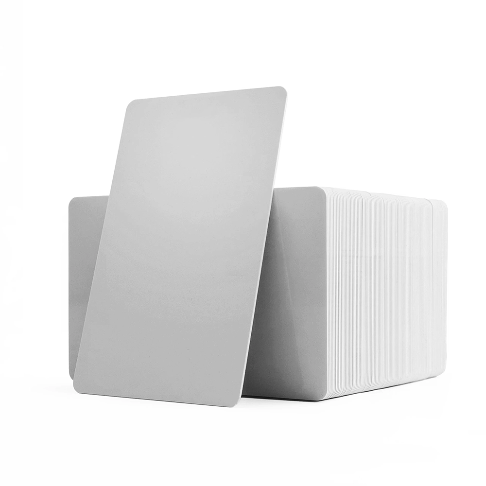 Grey coloured cards with solid core coloured edges – PVC1-GYS – Pack of 100