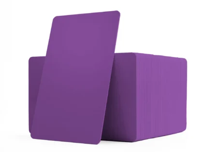 Purple coloured cards with solid core coloured edges – PVC1-PUS – Pack of 100