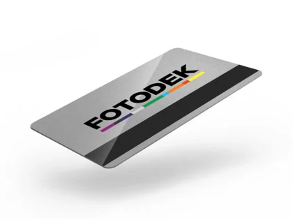 FOTODEK ‘QUICKSILVER METALLIC’ cards with solid coloured core edges and HiCo magnetic stripe – SI76-H27-A-SC – Pack of 100