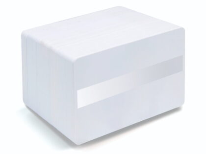 Blank white plastic cards with a white signature panel – PVC1-SIG – Pack of 100