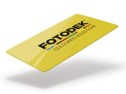 FOTODEK ‘CANARY YELLOW’ cards with solid coloured core edges – YL76-A-SC – Pack of 100