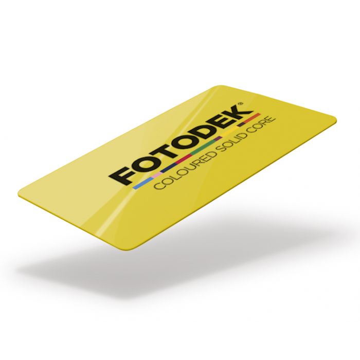 FOTODEK ‘CANARY YELLOW’ cards with solid coloured core edges – YL76-A-SC – Pack of 100